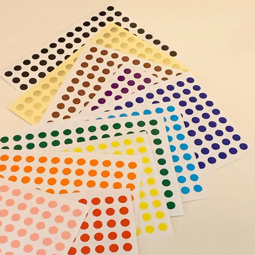 6mm 원형 스티커 (14color) / 동그라미 라운드 도트 라벨 포장스티커