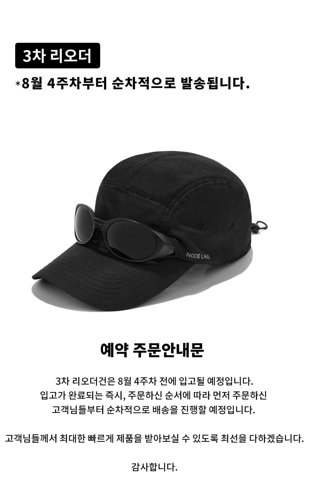 [3차 리오더]  SUNGLASS CUT BALLCAP_BLACK
