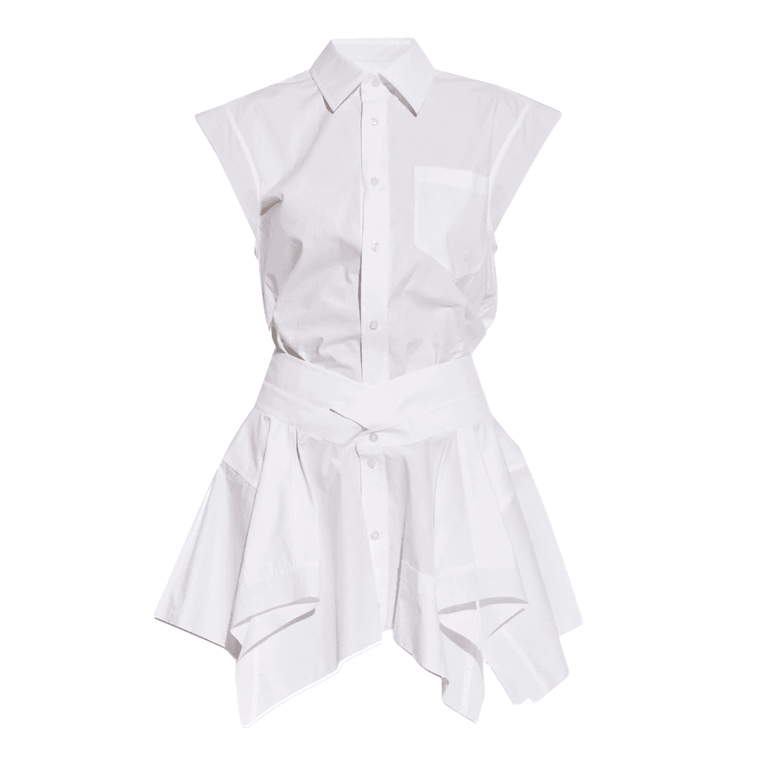 Cut Off Double Shirt Dress