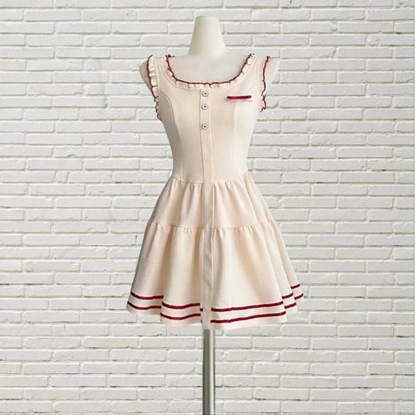 인생템언니 [2컬러] 프릴나시 미니원피스 여름플레어원피스