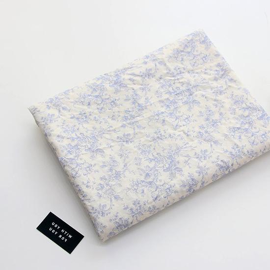 대폭 면 30수 DTP 면원단 엔틱 로즈 블루 64354