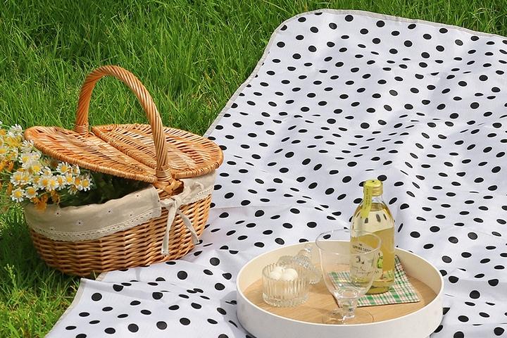 돗자리 양면방수 피크닉 매트 감성캠핑 - 화이트_도트 S / L