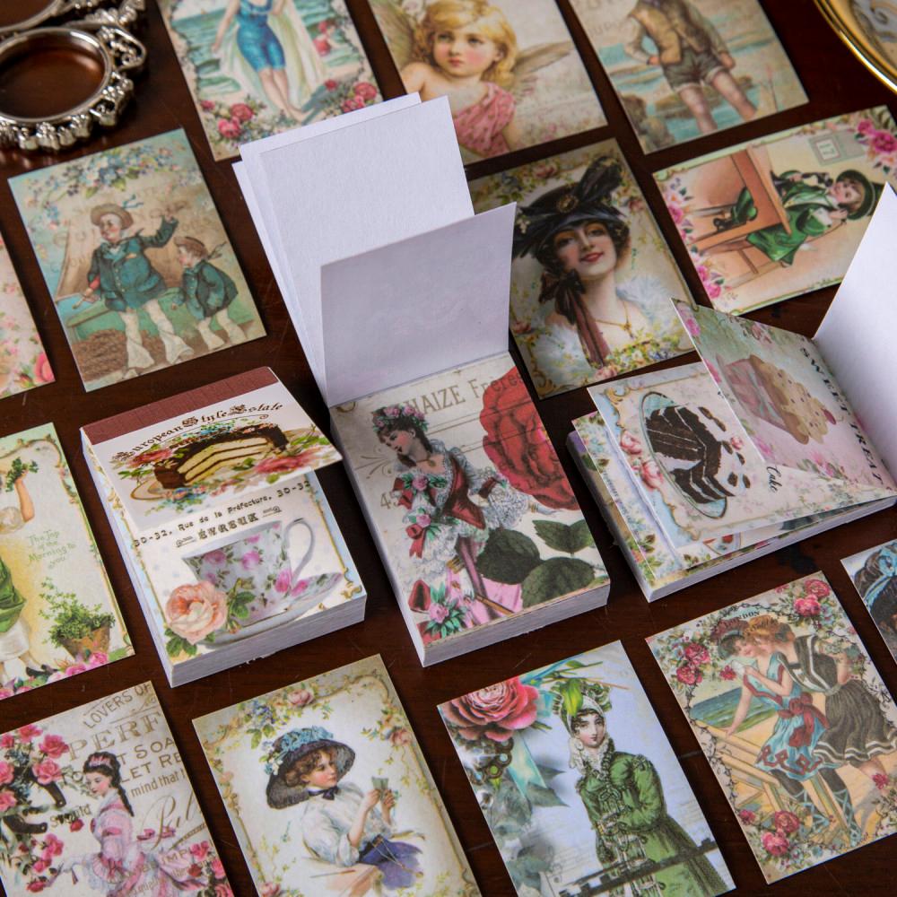 빈티지 다꾸 북유럽 복고풍 미니 스티커북