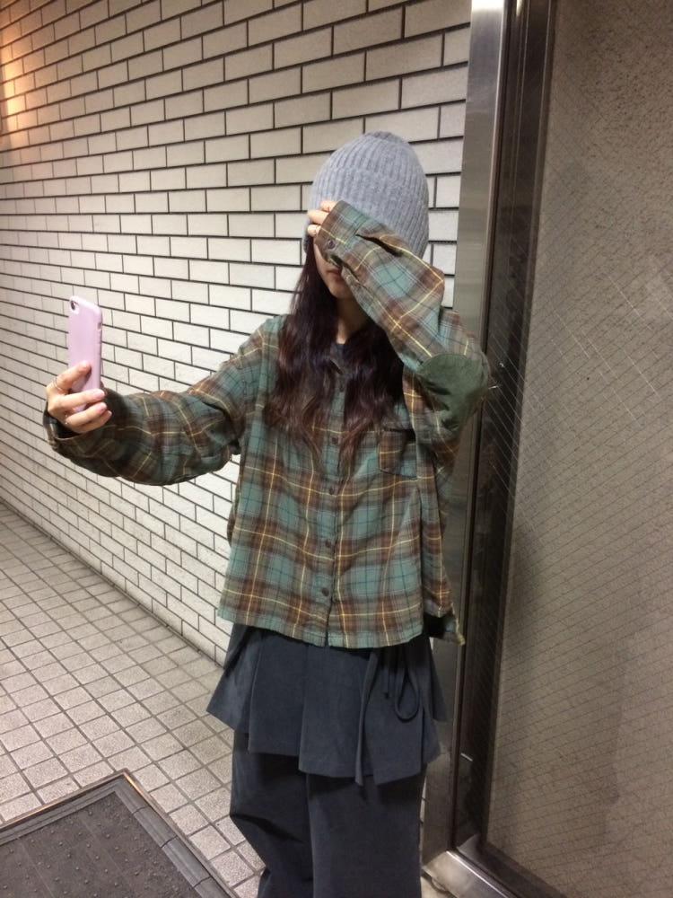 체크 배색 엘보우 패치 빈티지 남방 (2 color)