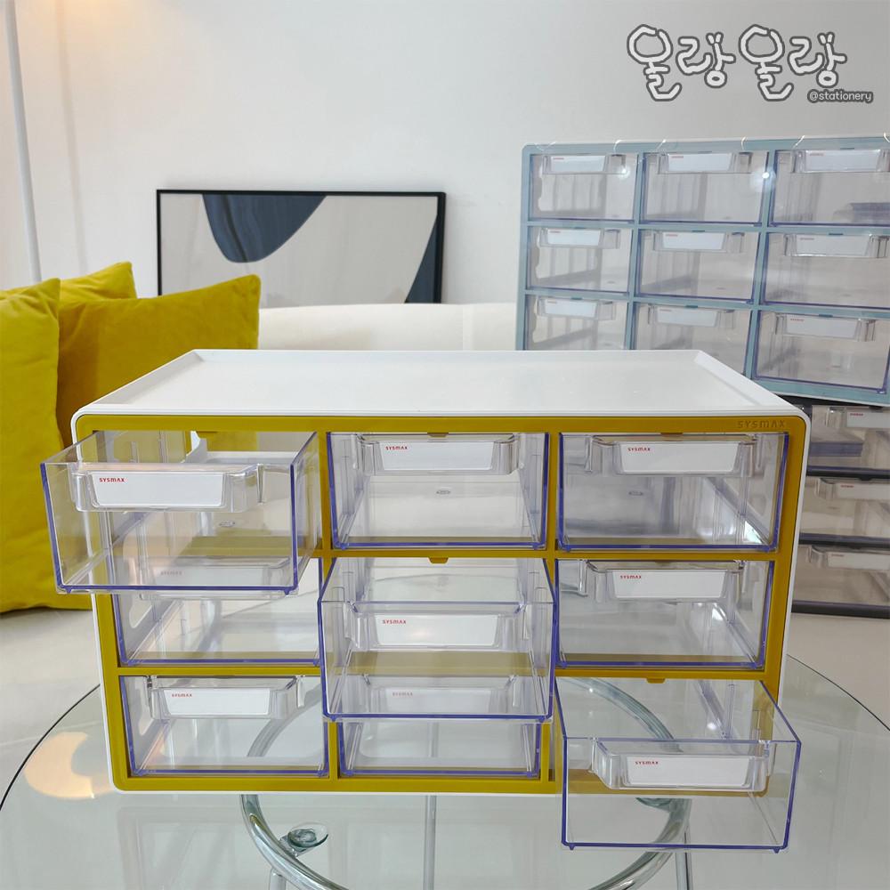 시스맥스 시스템 멀티박스 9단 다용도 수납정리함 대형 투명 미니서랍
