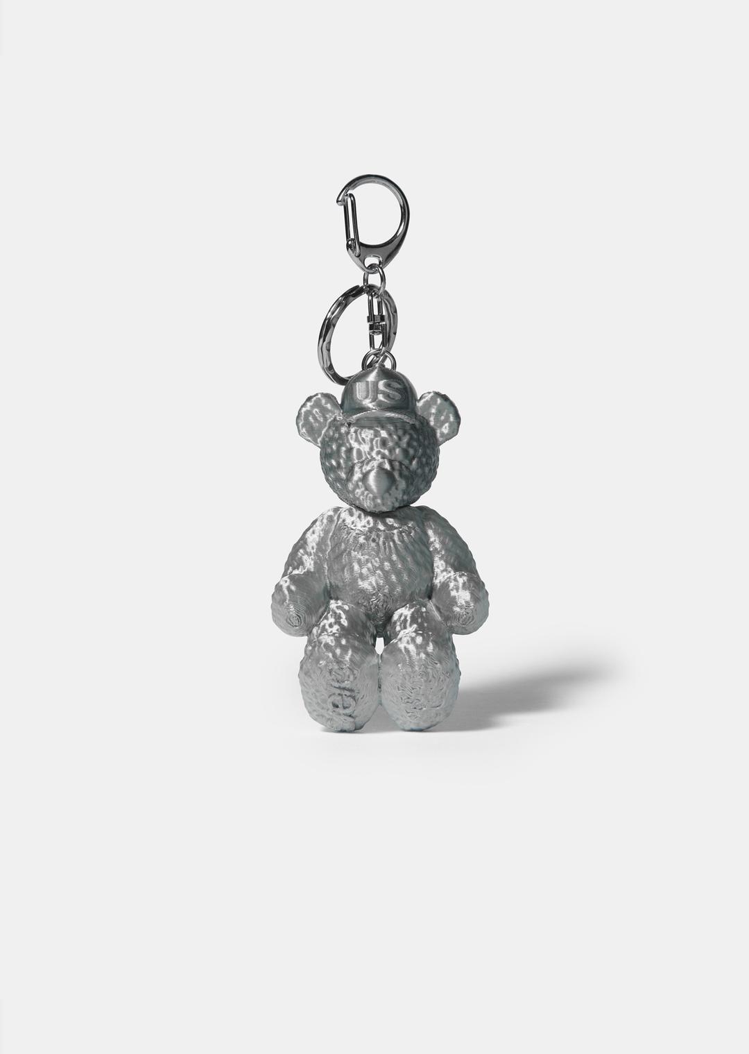 US BEAR KEYRING SILVER