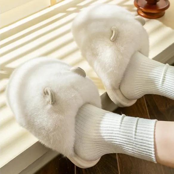 [귀요미!/당일배송!] 푹신 야옹이 모찌 슬리퍼 털 실내화 / (3color)