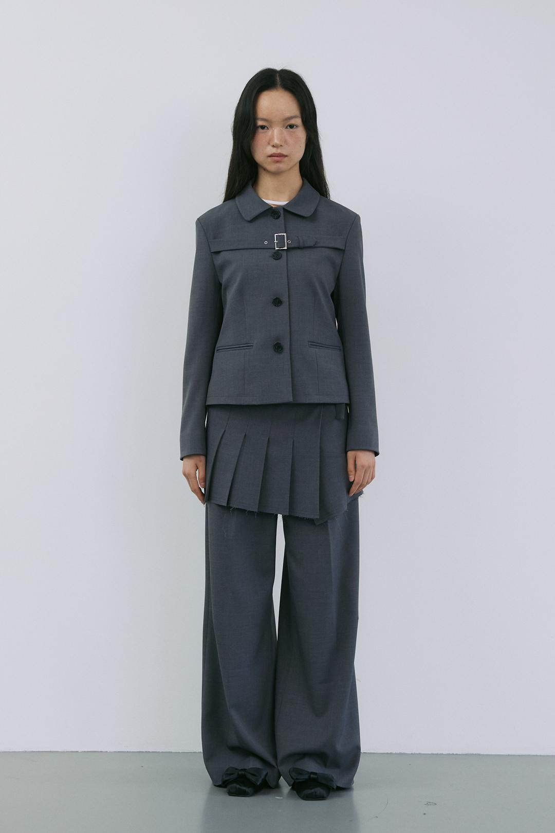 LAYERED PLEATES WRAP SKIRT