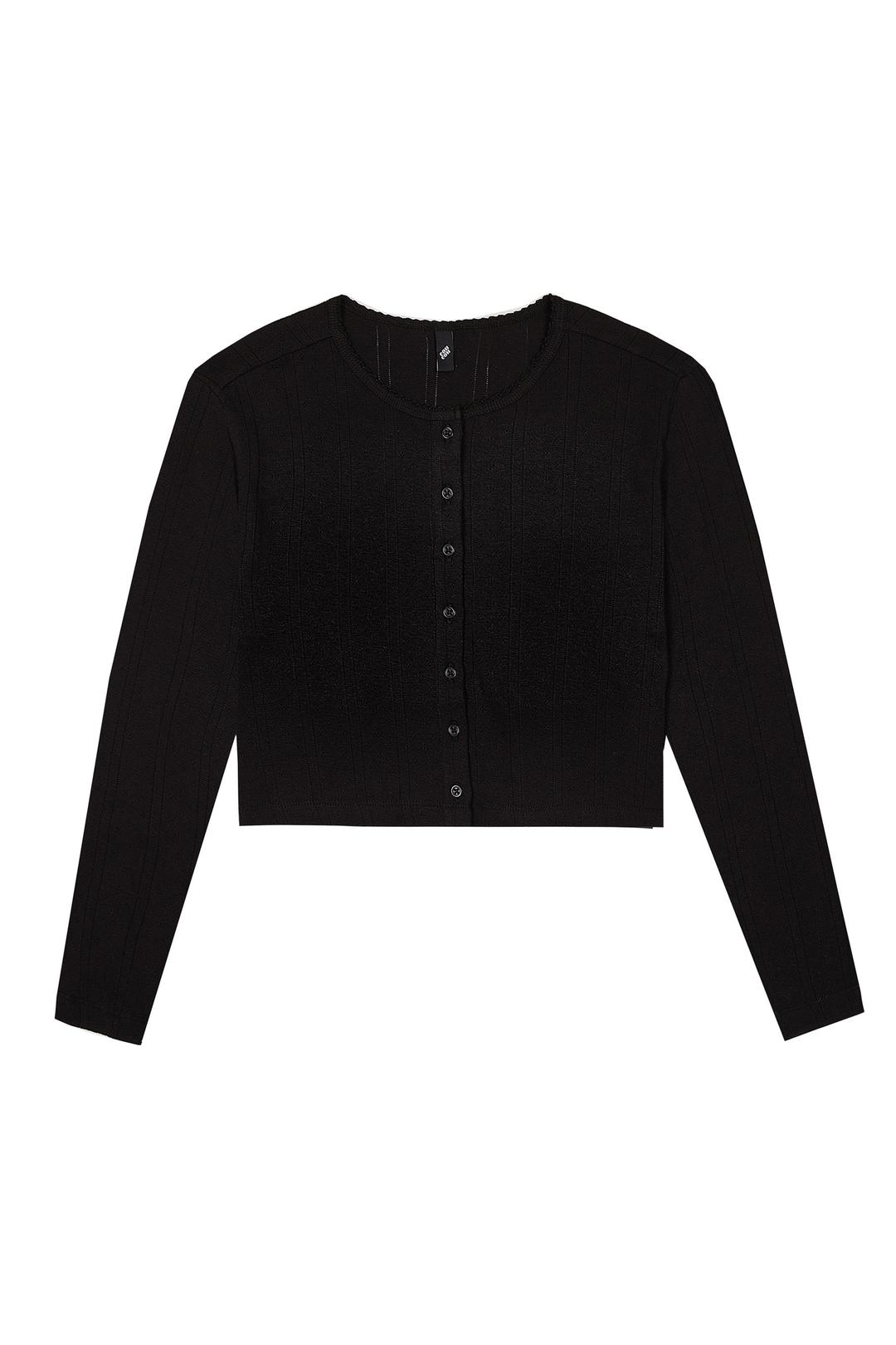 The Crop Cardi Black - XXS