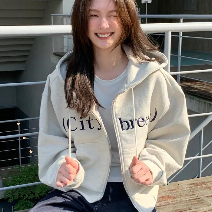 뮤트 로고 후드 집업_3COLORS