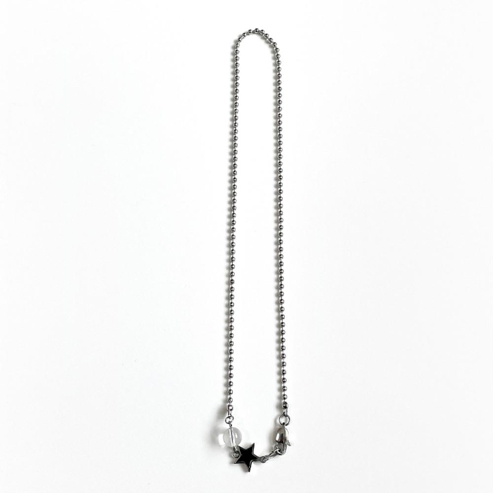 [equope/에콰웁] black star ball necklace