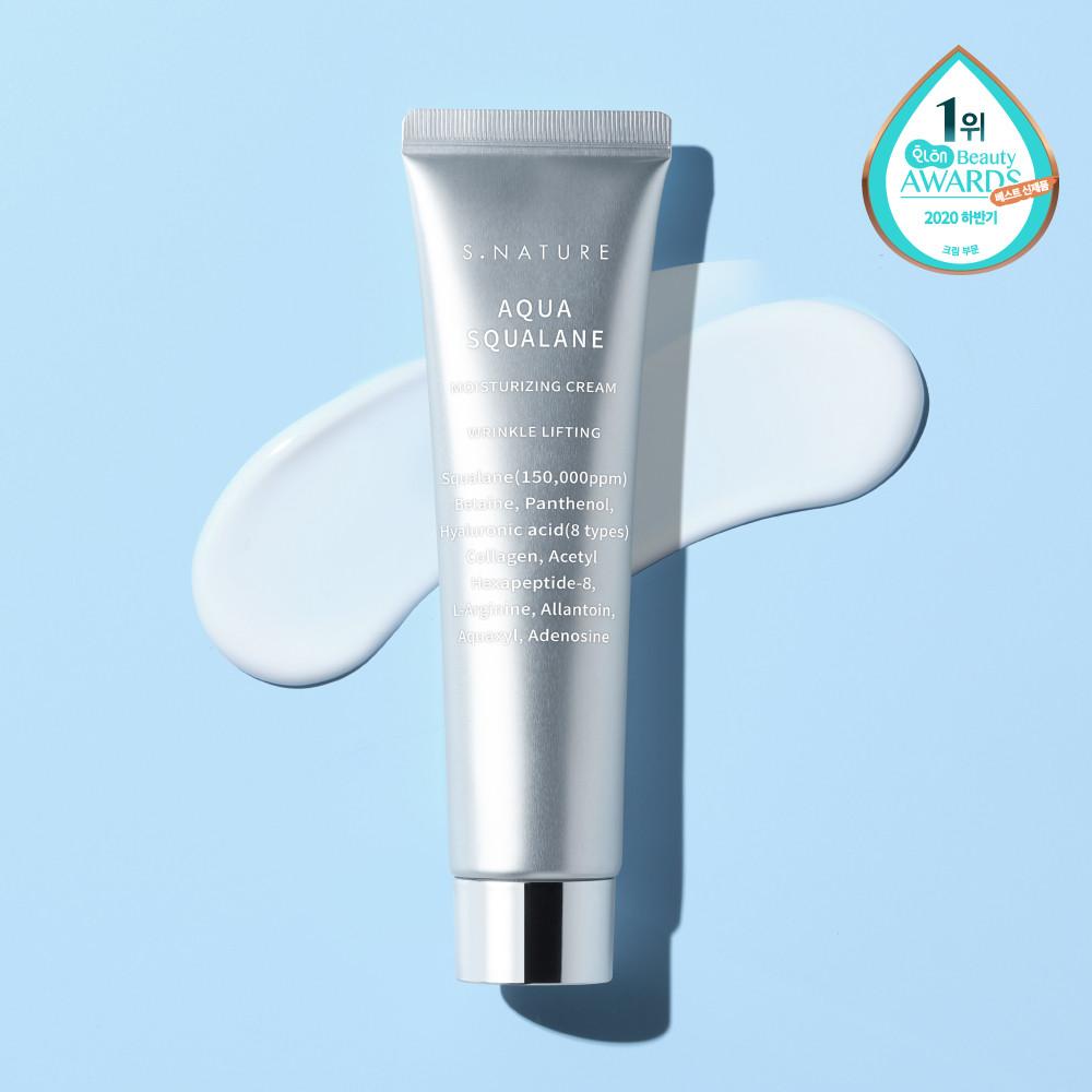 [1위 수분천재크림] 에스네이처 아쿠아 스쿠알란 수분크림 60ml [샘플 2종 증정]