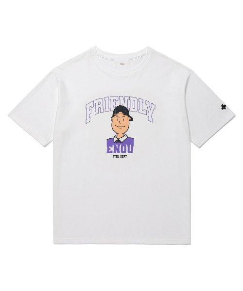 프렌들리 포츠 티셔츠_화이트(퍼플)(EN2BMMT521A)
