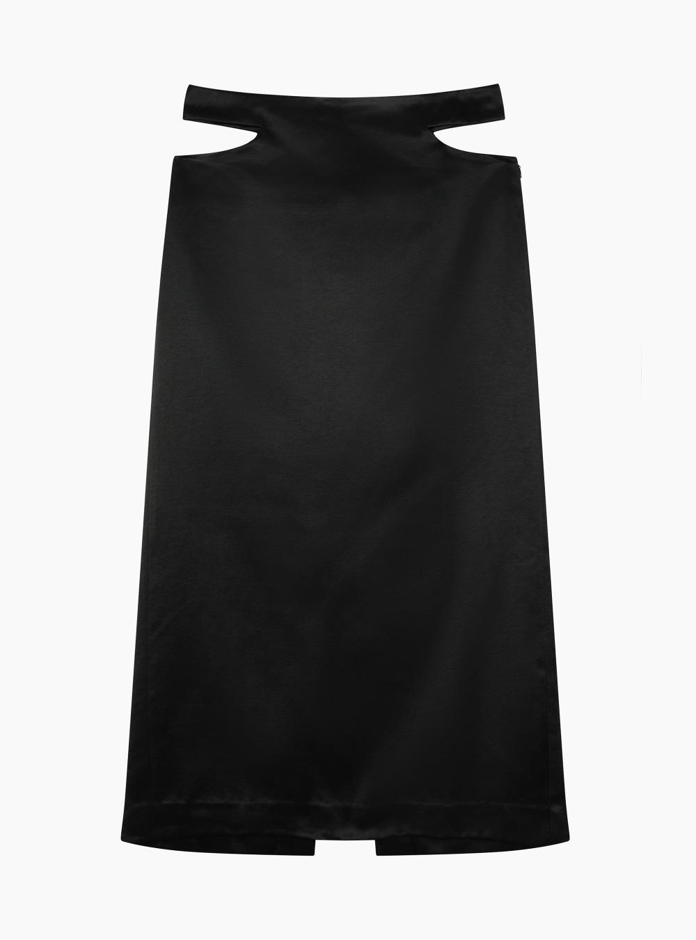 CUT-OUT LONG SKIRT (BLACK)