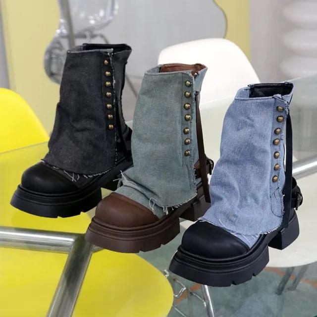 [Y2K/유니크] 데님 드롭 빈티지 워커 (3color)