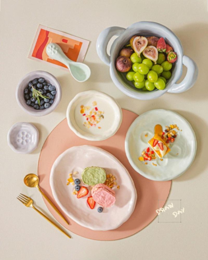 드로우데이 마카롱 접시 디저트 플레이팅 접시 그릇 앞접시 앞 사라