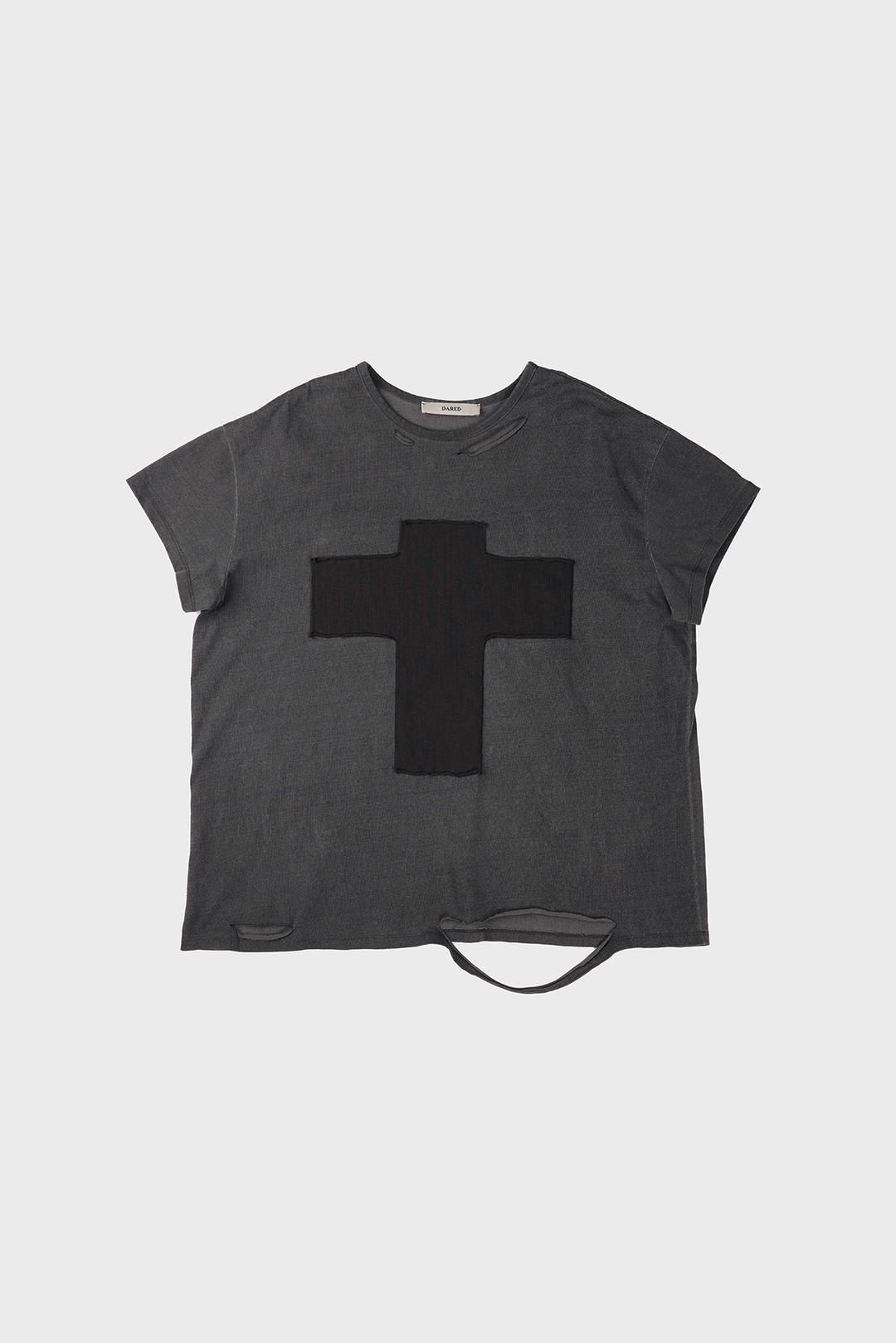 PATIENT DAMAGED TEE IN VINTAGE CHARCOAL