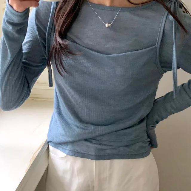 [오픈할인] 레이어드 텐셀 긴팔티 set 5color