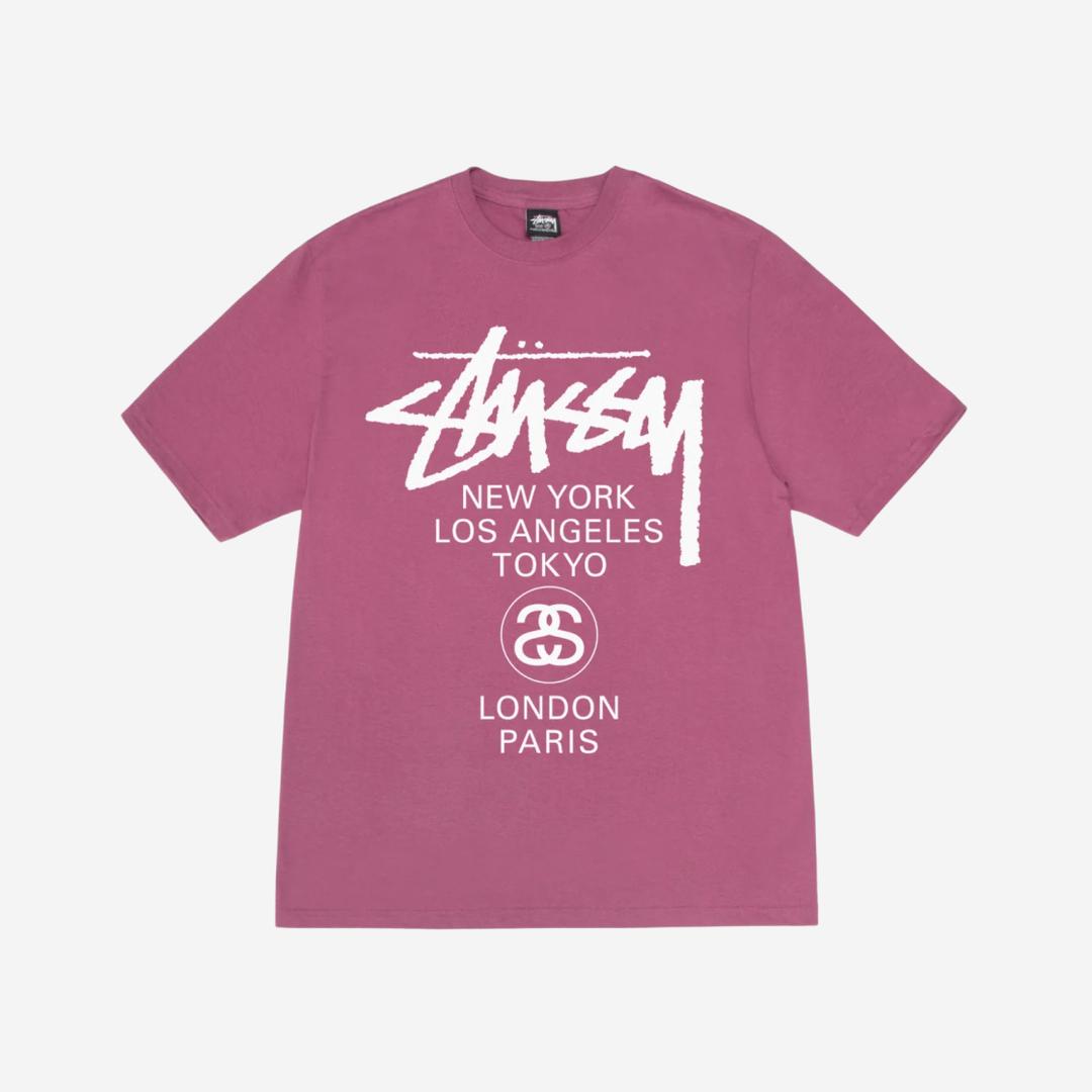 Stussy World Tour T-Shirt Berry 2024