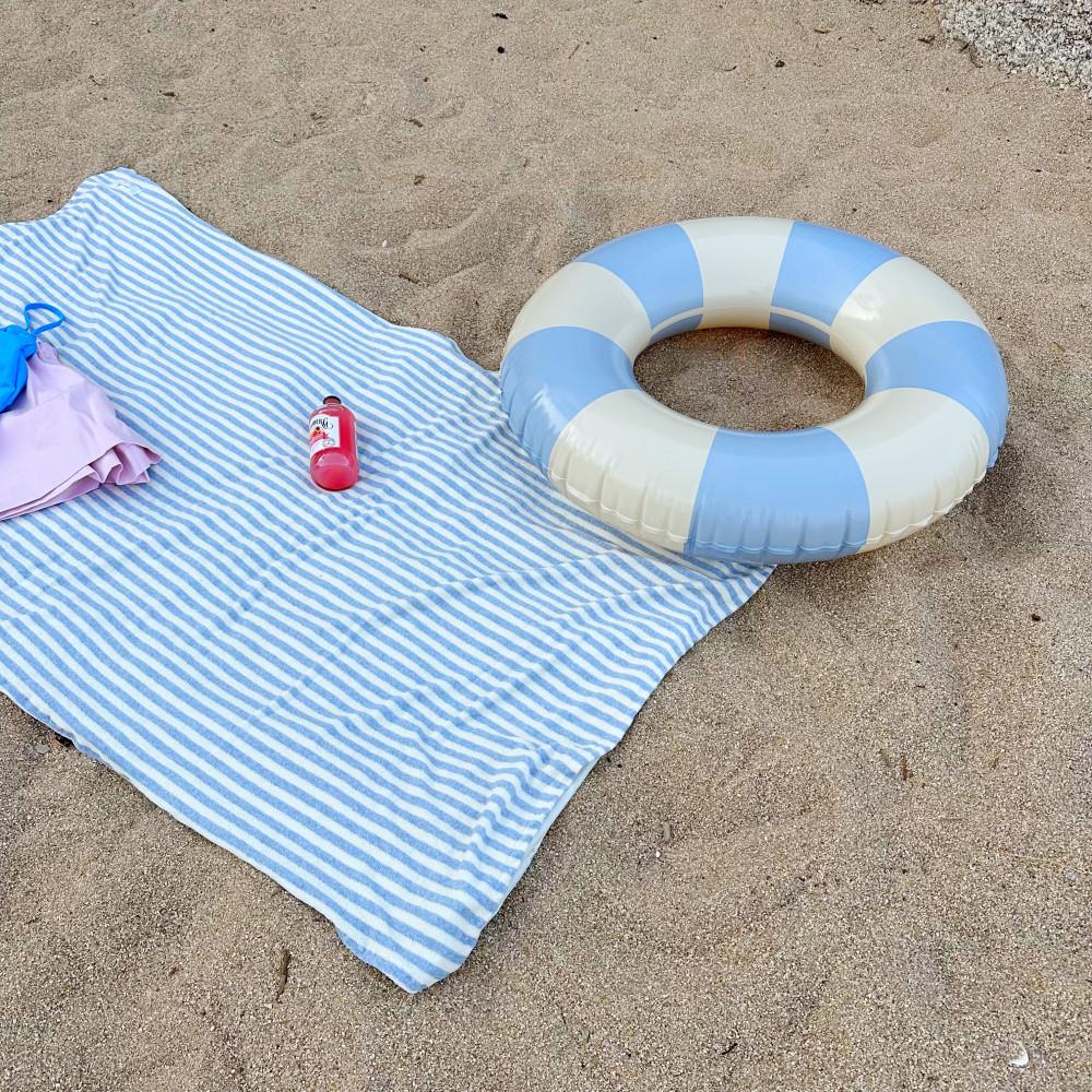 [재입고예정]스카이블루 스트라이프 비치타올 수건 담요 다용도 대형 타올 매트