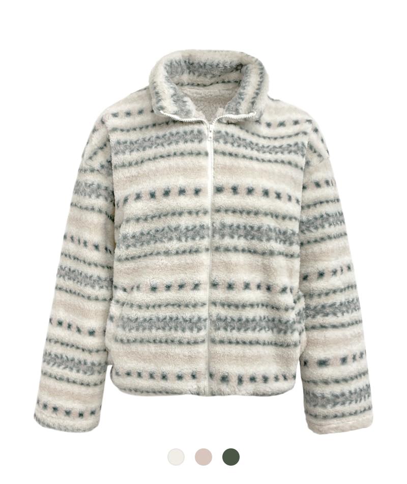 [퍼안감] 노디 라인 플리스 집업 자켓