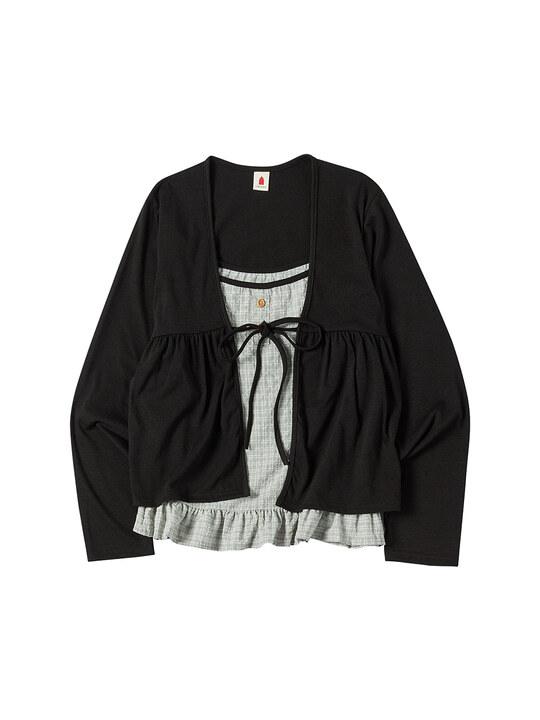 [예약발송 10/13] W CANCAN CHECK CARDIGAN [BLACK]