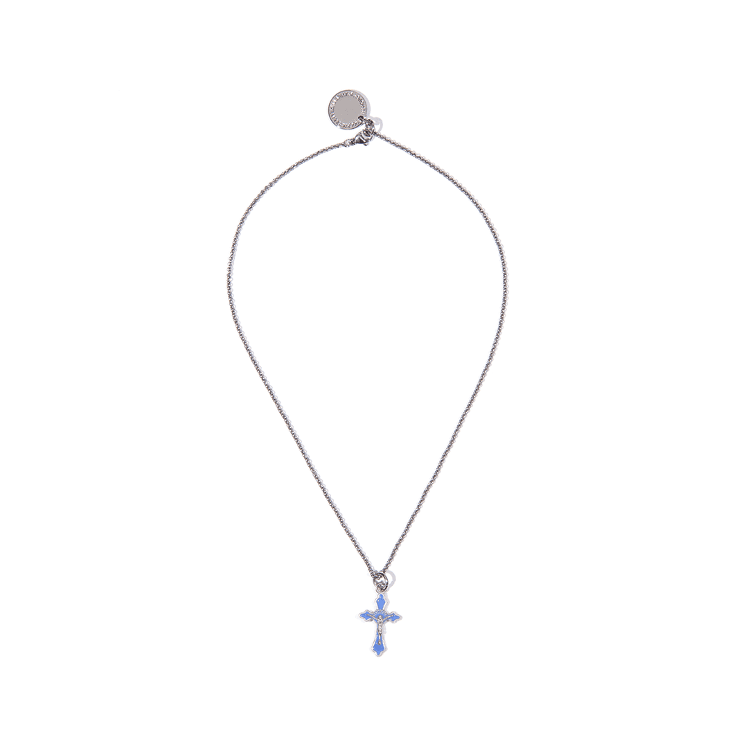 Mini Rosario Necklace (Baby Blue)