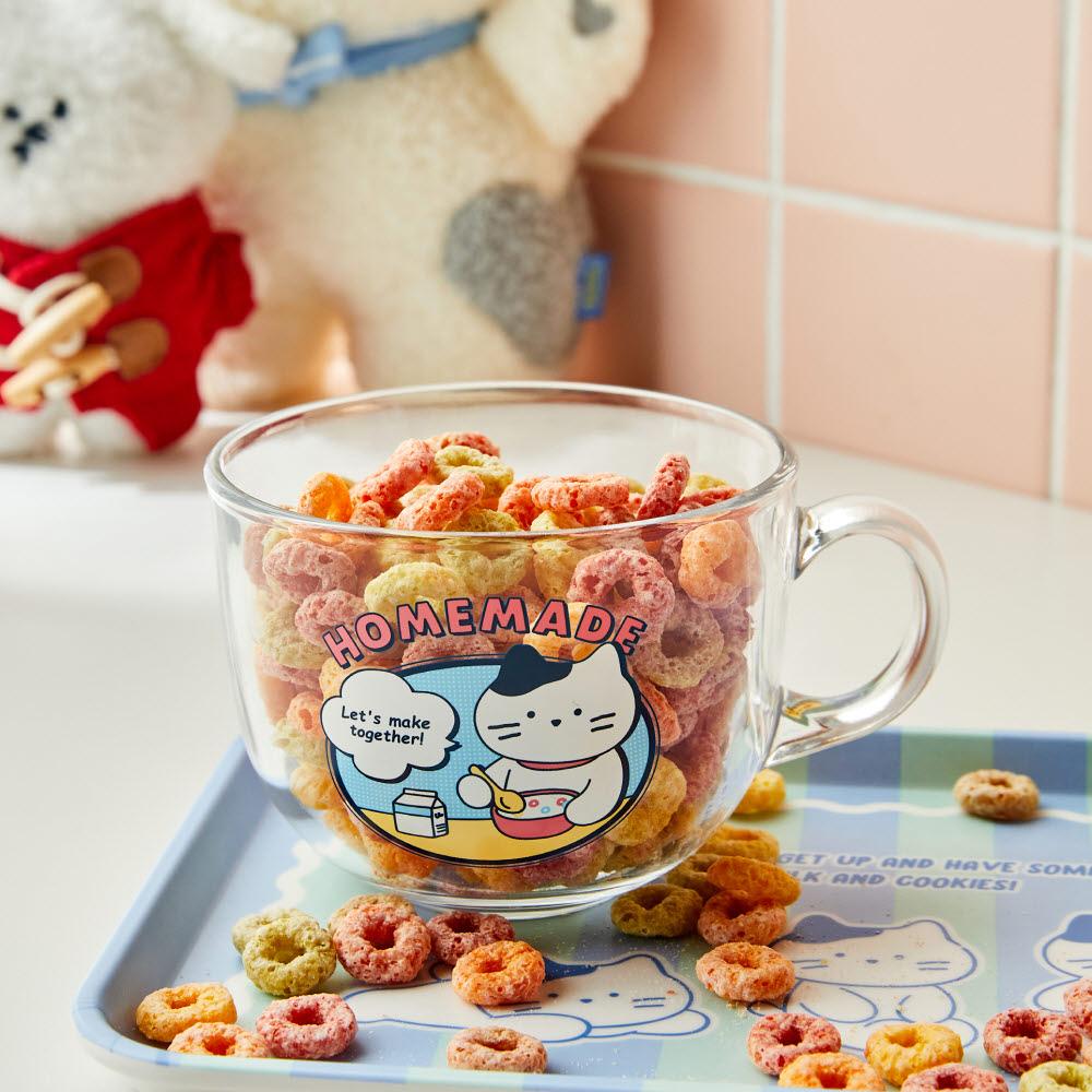 BT 두둠칫 밀크캣 유리 시리얼머그 450ML