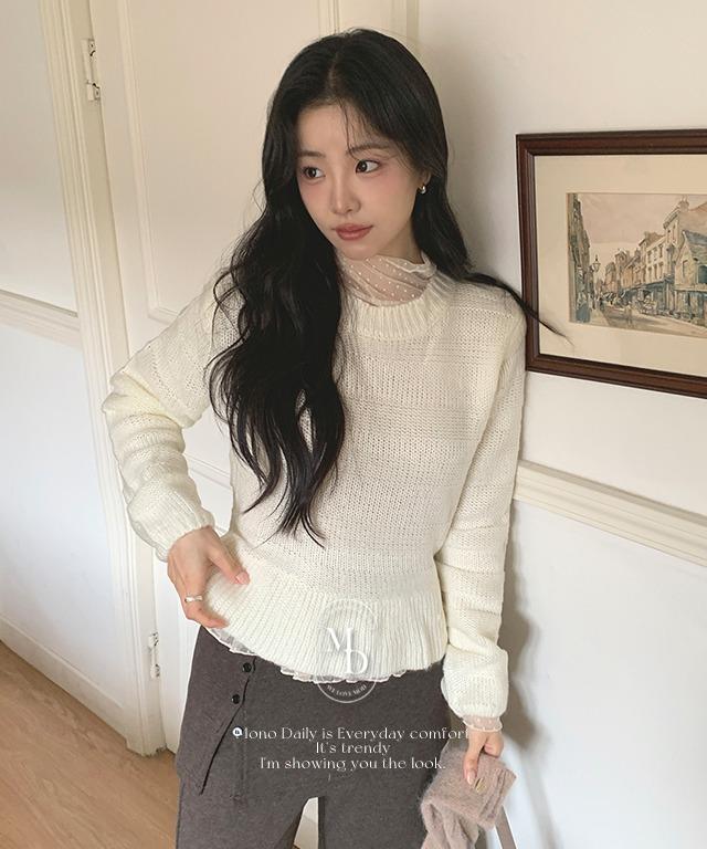 모노데일리 [오늘출발🚚] [#.출근룩] [#.데이트룩] [New Arrival] 디몬 플레어 니트