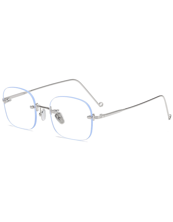 [고급안경집증정!] 실버 골드 은색테 무테 금테 패션 투명 블루라이트 방지 차단 안경 S673