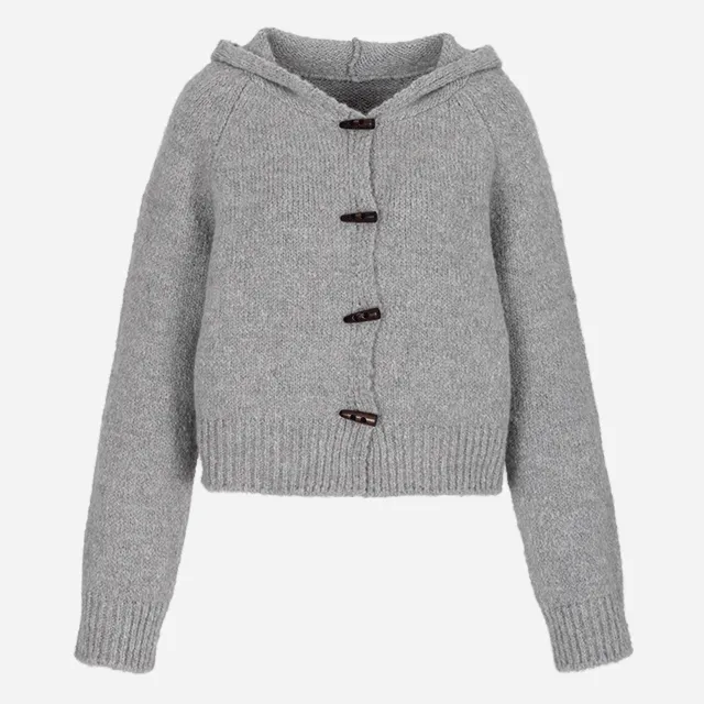 ALPACA WOOL DUFFLE HOOD KINT CARDIGAN 알파카 울 모 더플 후드 떡볶이 니트 가디건