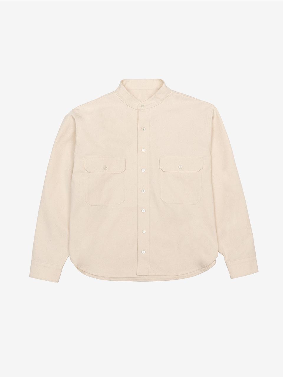 [클리어런스] MANDARIN COLLAR SHIRT - IVORY