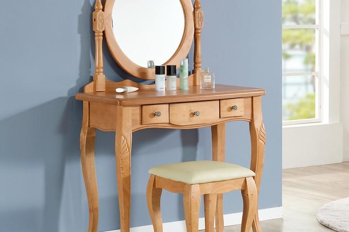 엘사 원목화장대 + 스툴