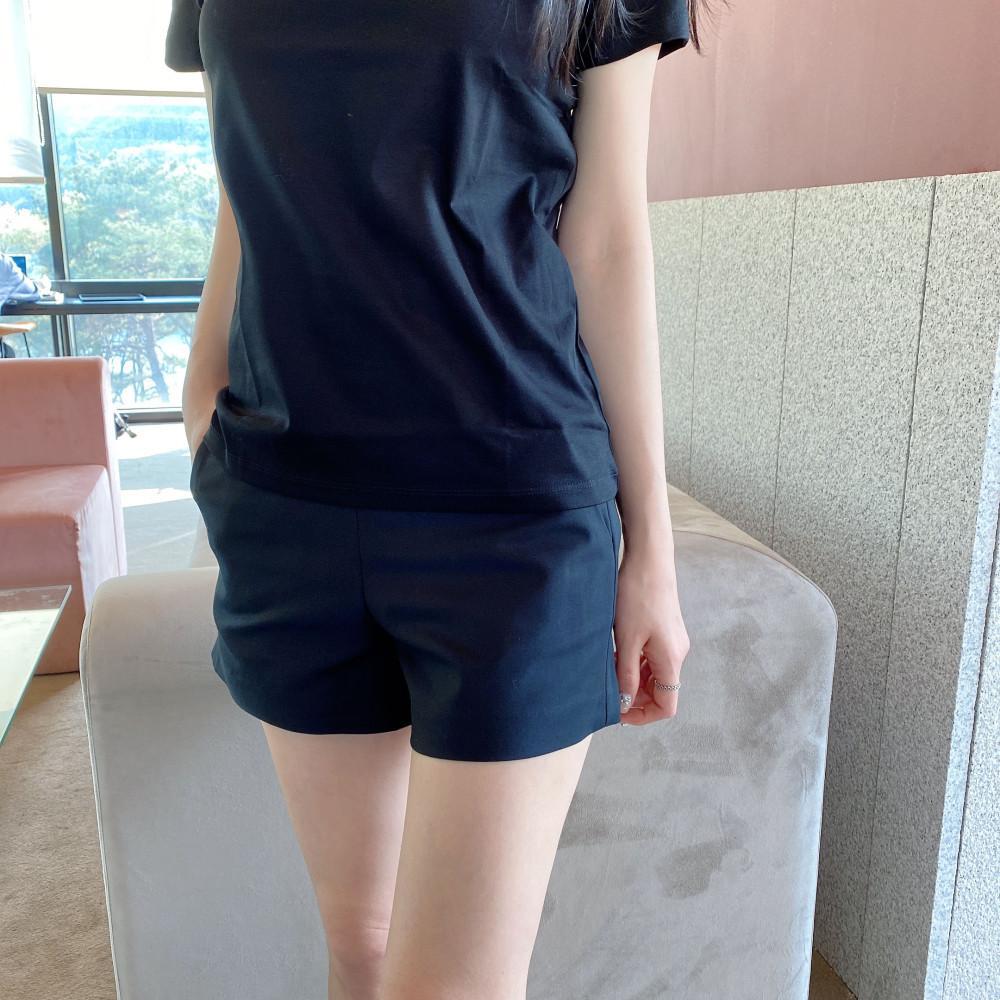 하이웨스트 슬림 옆지퍼 반바지 (신축성최고 / 기본반바지)