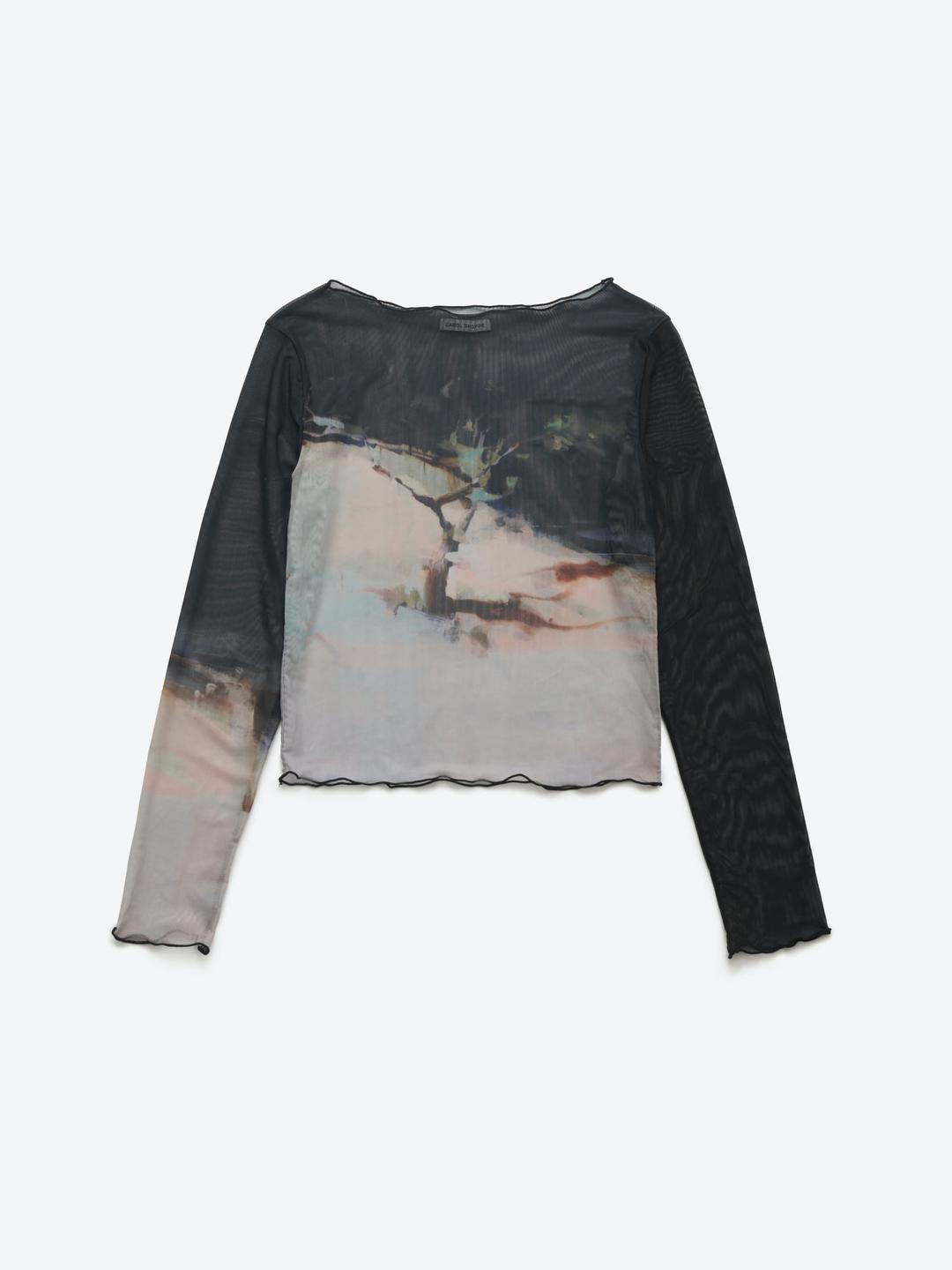 MESH BOATNECK LONGSLEEVE