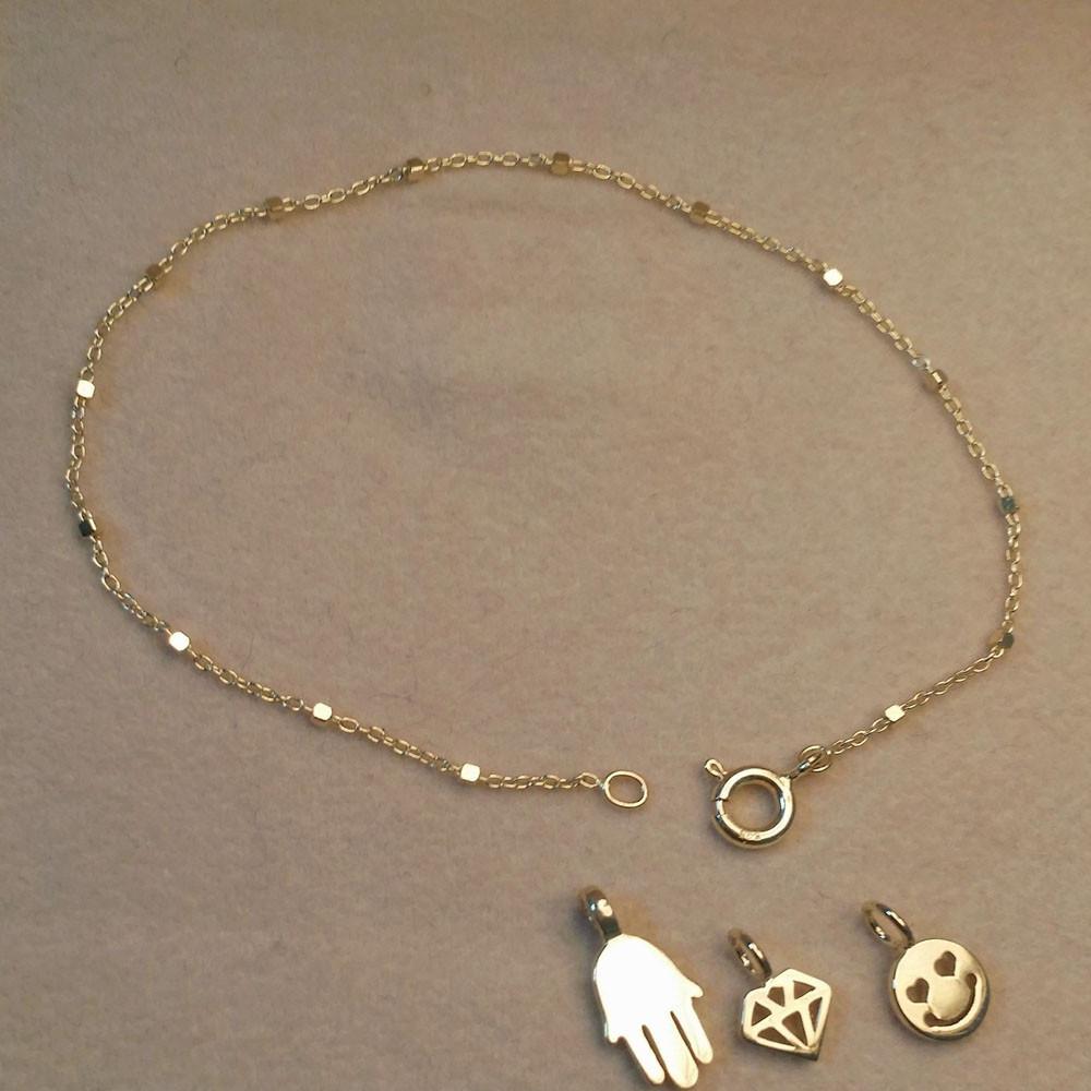 14K 18K 사각 루루 볼 데일리 레이어드 실 체인 팔찌