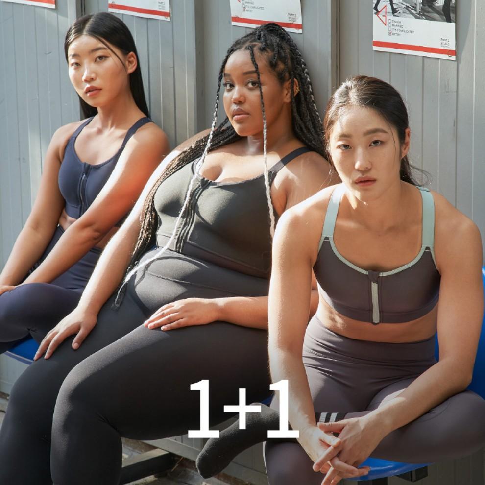 하이서포트 짚업 스포츠브라 1+1