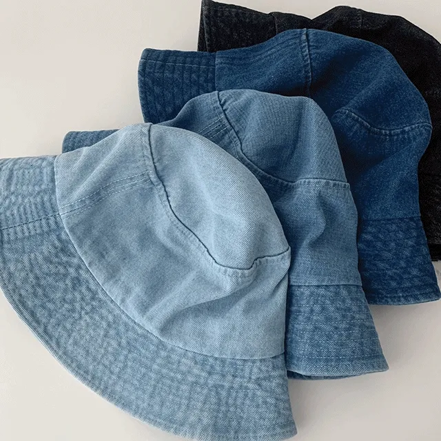 베이직 데님 버킷햇 남녀공용 청 벙거지 모자 4color