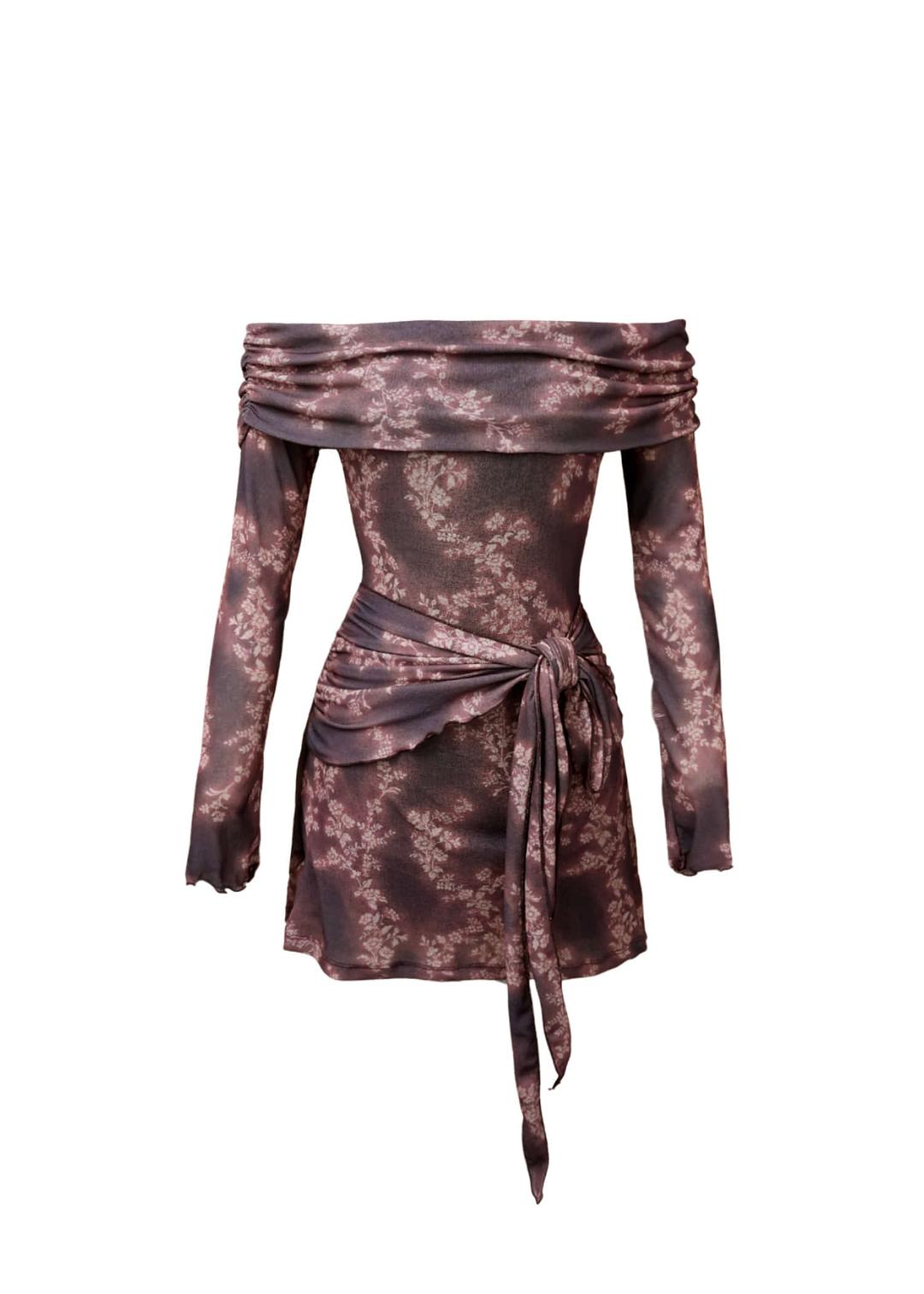 Off-shoulder fairy dress (black tea)