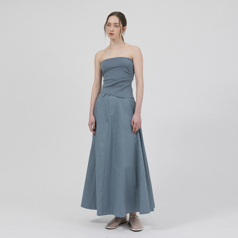 WD_Pure cotton blue long skirt_BLUE