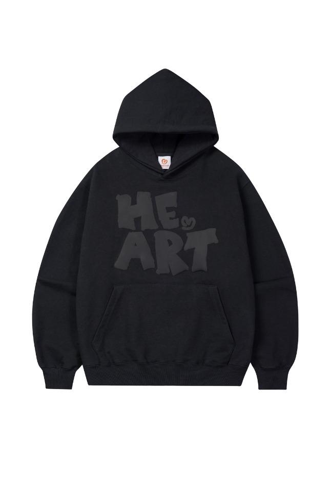 원 하트 후드티_블랙