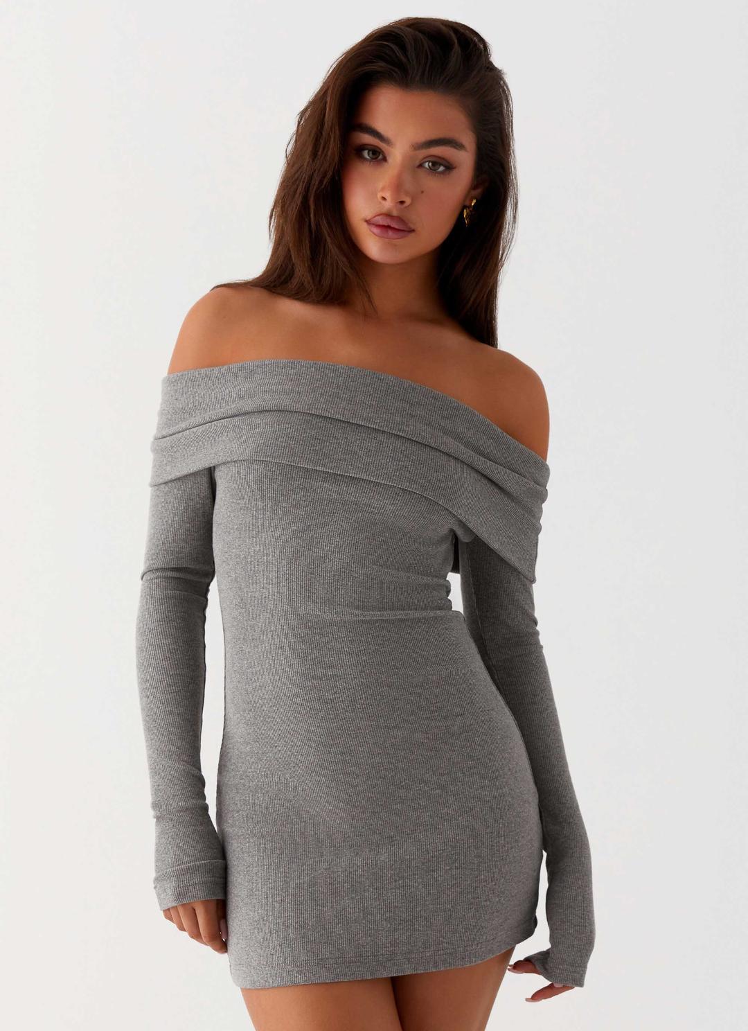 Tanzia Knit Mini Dress - Charcoal - Charcoal / US 6