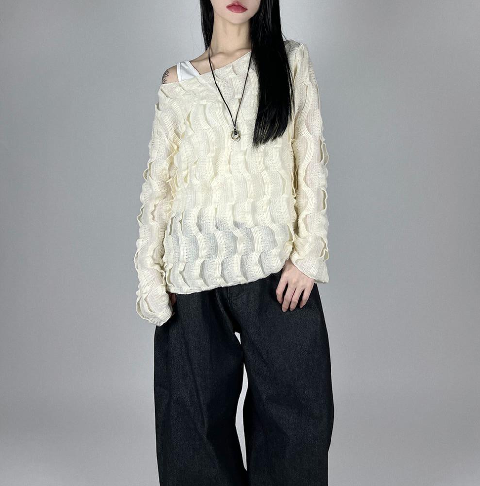 WAVE BOATNECK KNIT TEE 웨이브보트넥니트티