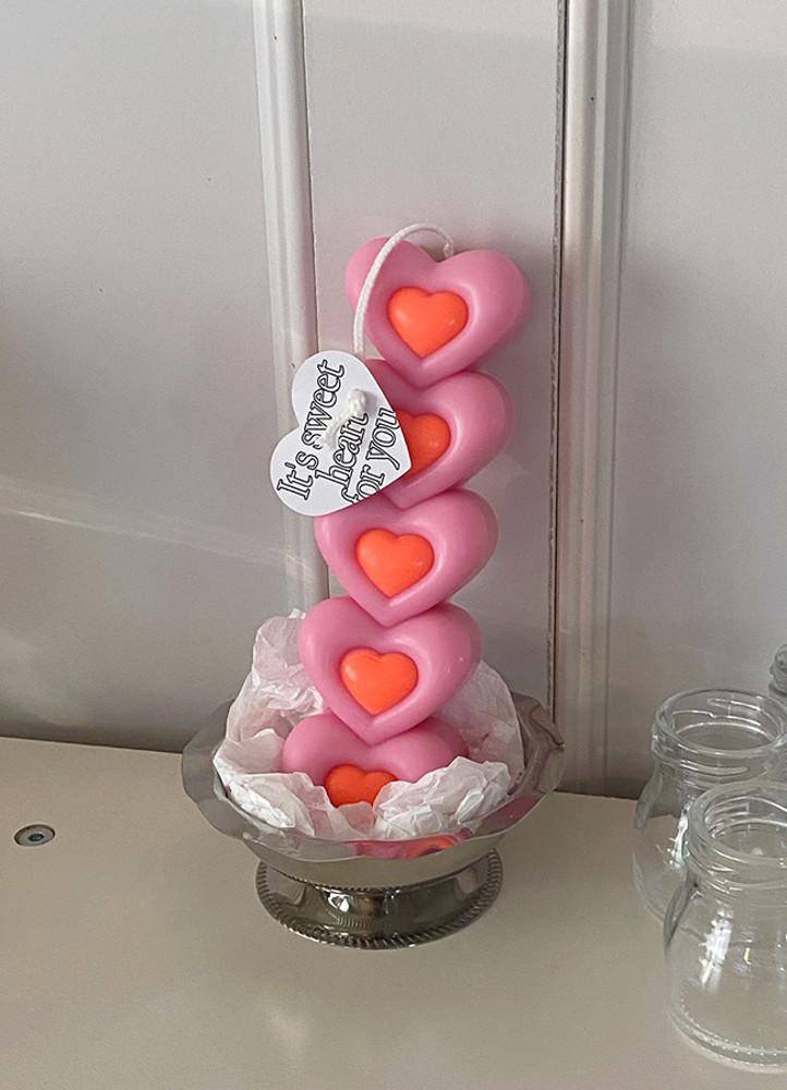 키치 하트 오브제 인테리어 캔들 향초 양초 소품 집들이 선물