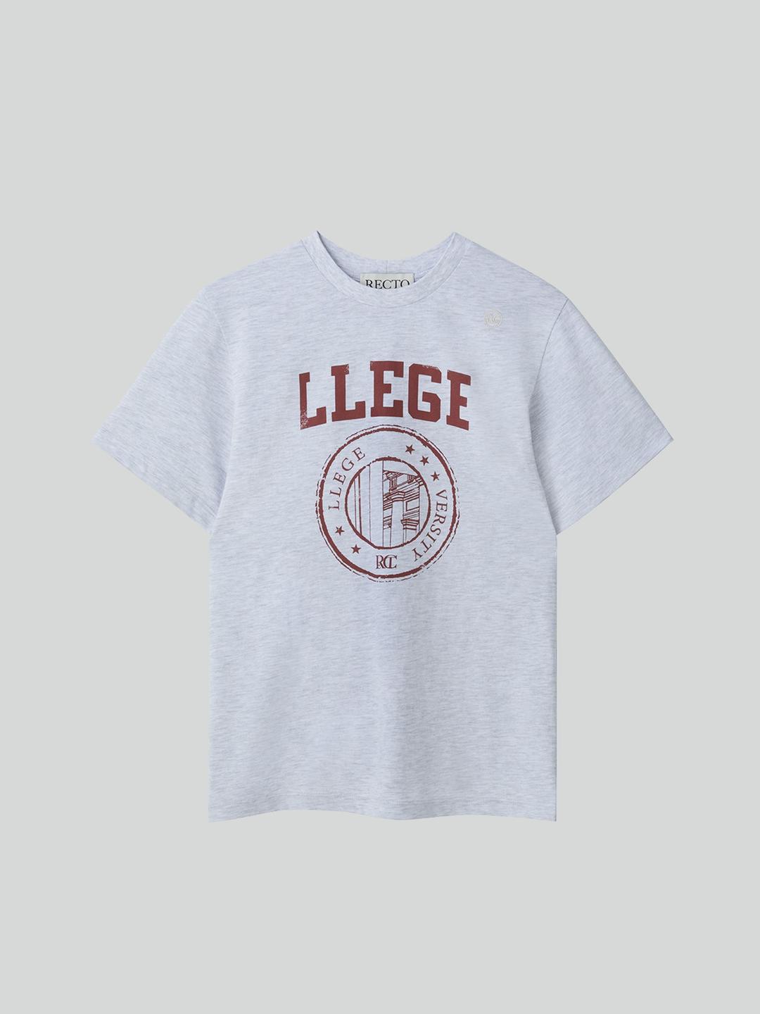 LLEGE LOGO T-SHIRT (MELANGE GREY)