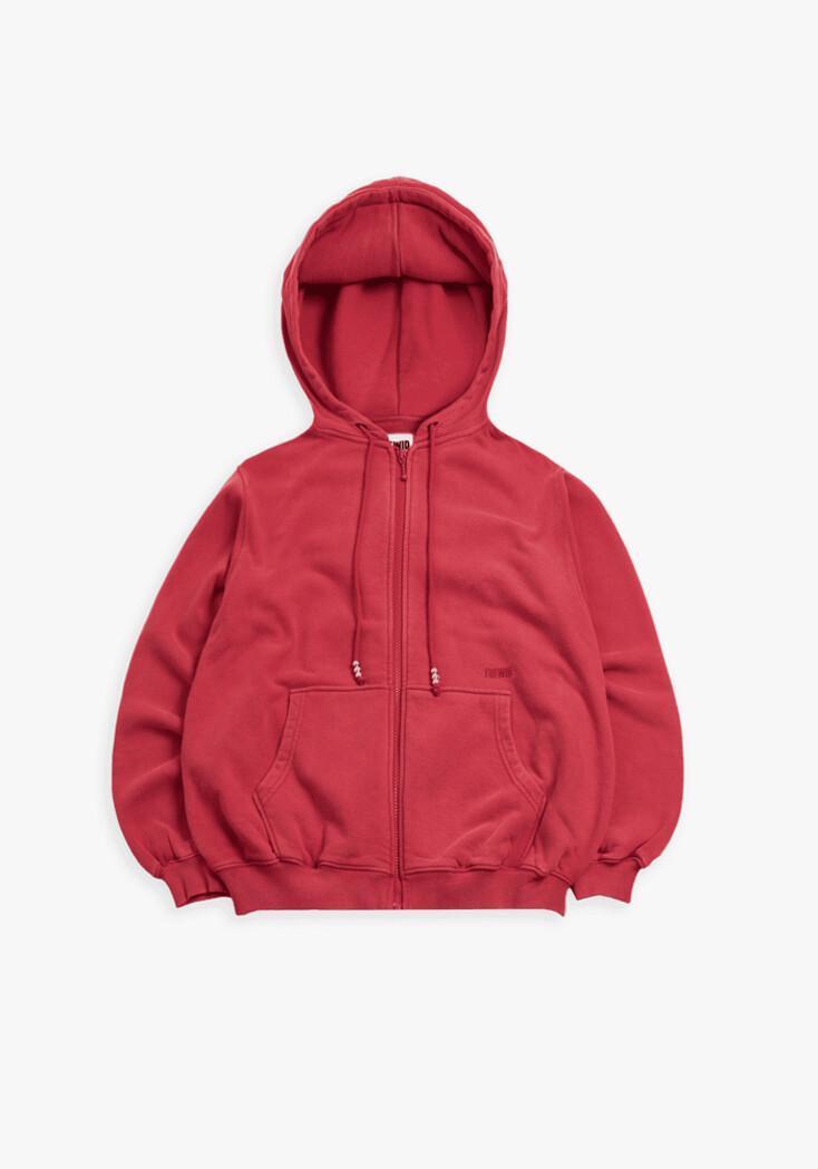 Tuewid classic embroidery set up hoodie in apple red