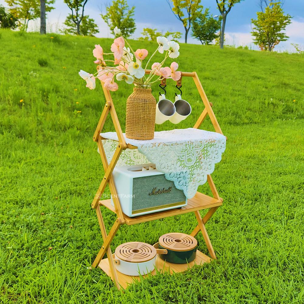 센트팜 캠핑선반 우드쉘프 수납장 정리대 3단 일반형