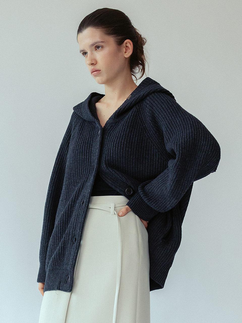 Hoodie Knit Cardigan SK5WD472-9E