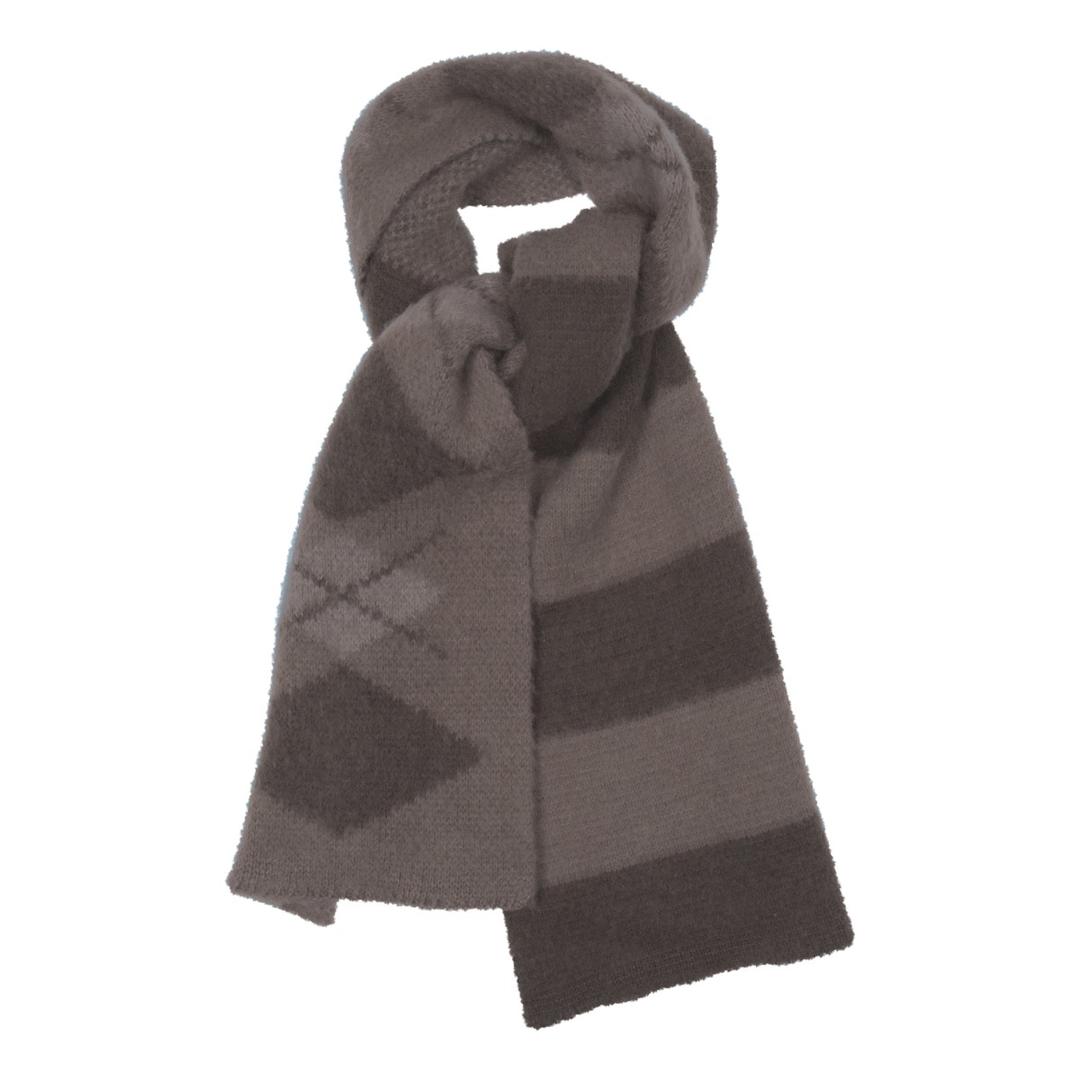 TCM stripe argyle muffler (brown)