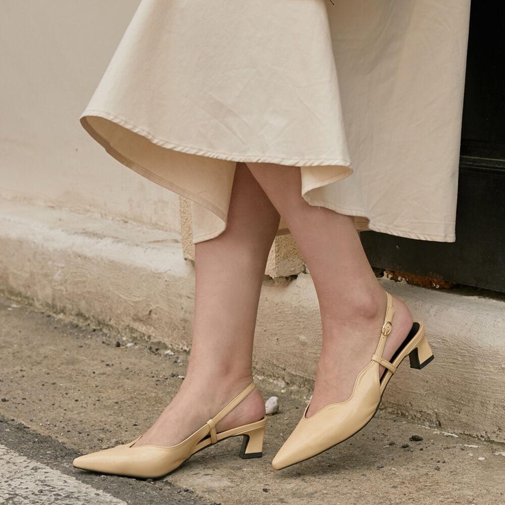 Floral slingback / 플로럴 슬링백 (Butter)